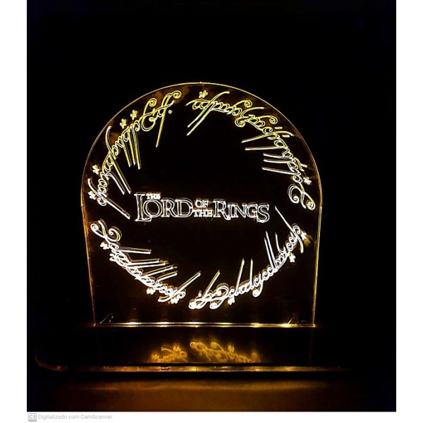 Luminária em Acrílico Senhor dos Anéis