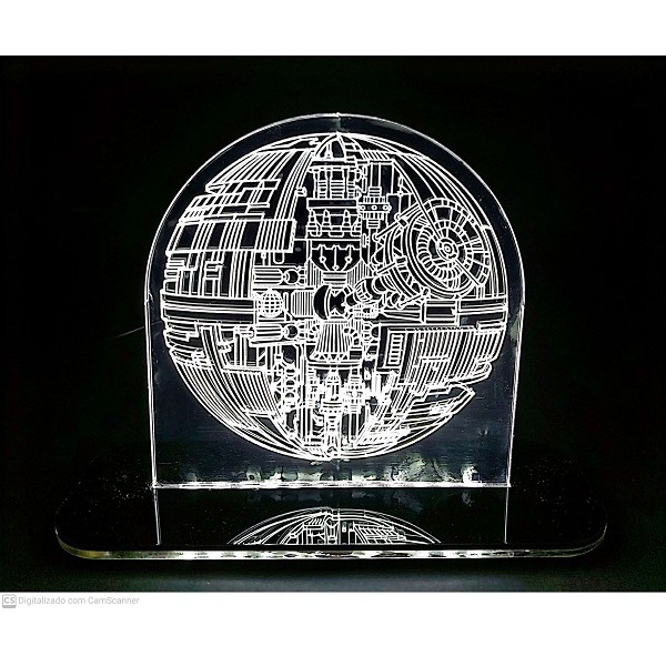 Luminária em Acrílico Estrela da Morte