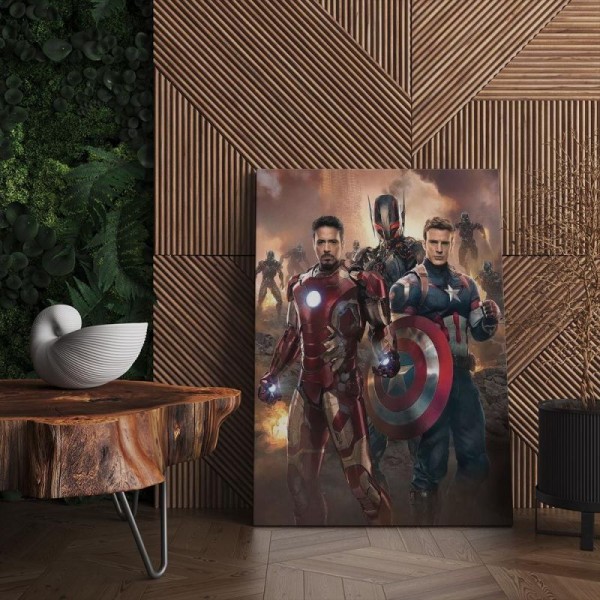 Quadro Decorativo Cinema Capitão America e Homem de Ferro