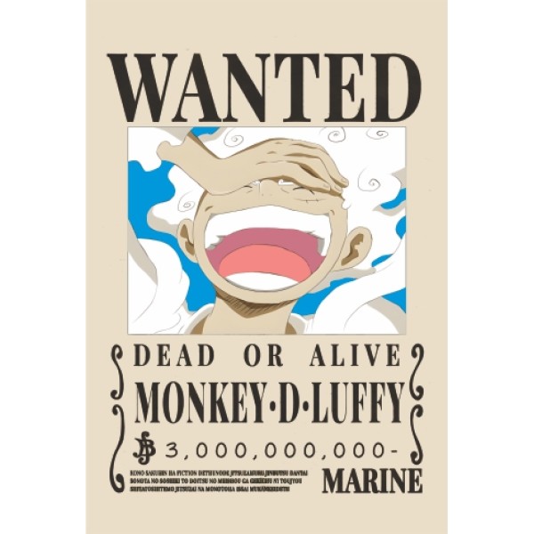 Placa Decorativa WANTED luffy Gear 5 One Piece Placa Decorativa WANTED luffy Gear 5 One Piece