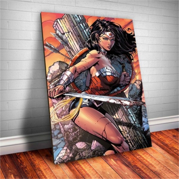 Placa Decorativa DC Heróis Mulher Maravilha  Mod.01