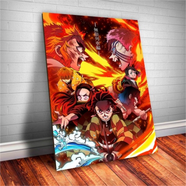 Placa Decorativa Demon Slayer Mugen Train Mod.01