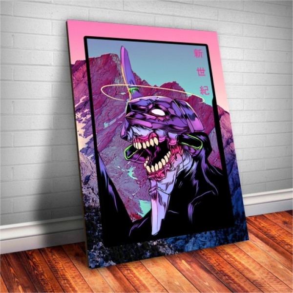 Placa Decorativa Neon Genesis Evangelion Unidade Eva 01 Mod.01