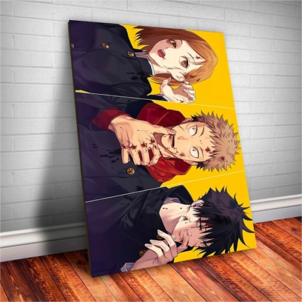 Placa Decorativa Jujutsu Kaisen Yuji Itadori,Megumi Fushiguro,Nobara Kugisaki mod.1