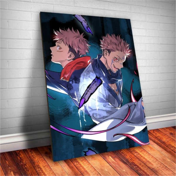  Placa Decorativa Jujutsu kaisen Yuji Itadori e Ryomen Sukuna mod.1