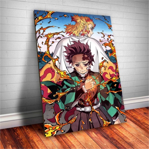  Placa Decorativa Demon Slayer Tanjirō e Rengoku Mod.01