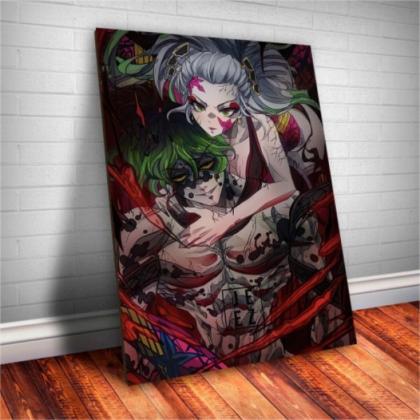 Placa Decorativa Demon Slayer Lua Superior 6 Gyutaro e Daki  Mod.01