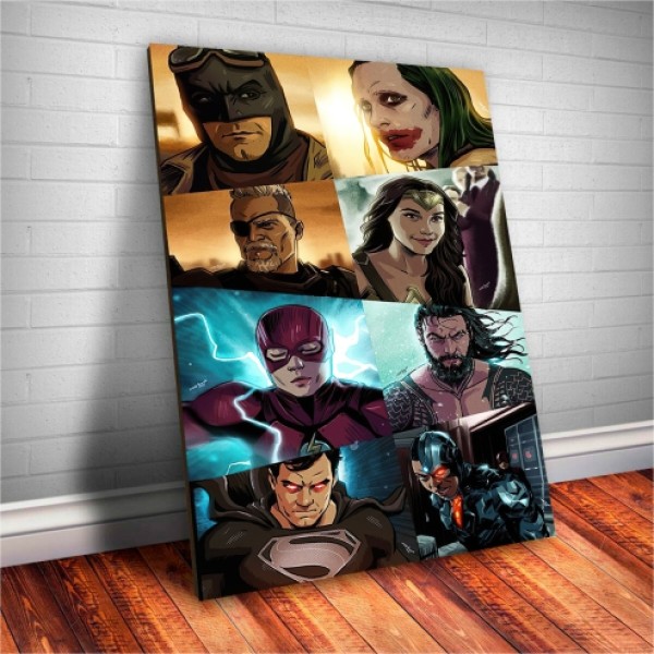 Placa Decorativa DC Heróis Liga da justiça Mod.01
