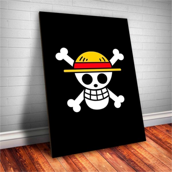 Placa Decorativa One Piece Bandeira Pirata Luffy Mod.01 Placa Decorativa One Piece Bandeira Pirata Luffy Mod.01