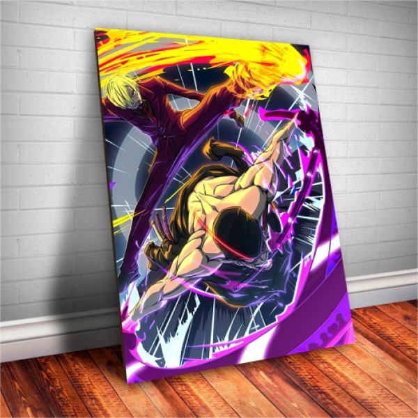 Placa Decorativa One Piece Sanji e Zoro  Mod.01