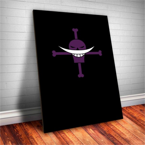 Placa Decorativa One Piece Bandeira Dos Piratas Barba Branca Mod.01