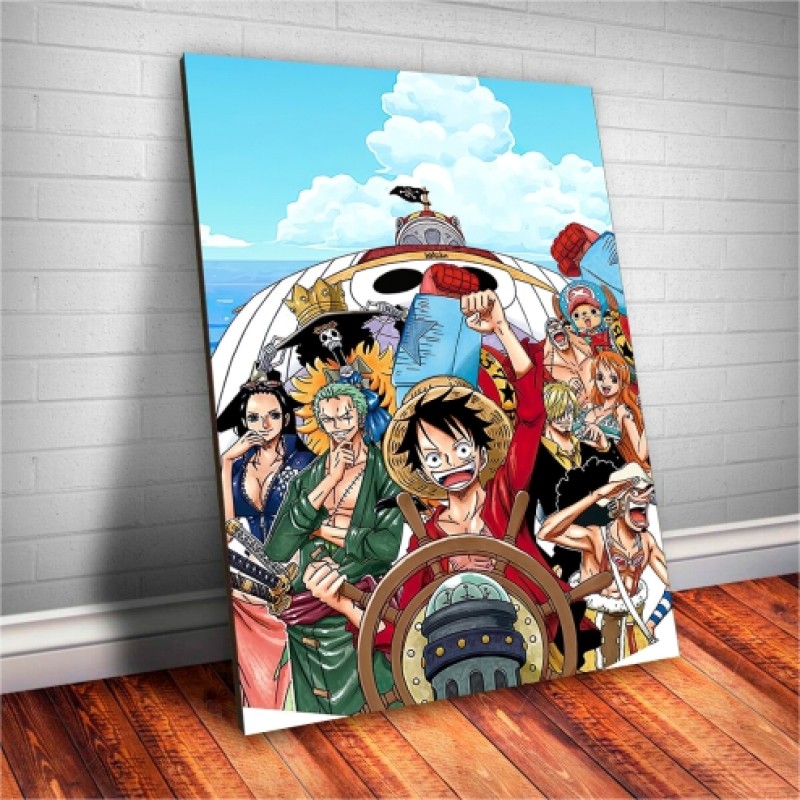 Quadro decorativo Poster Luffy Anime One Piece Desenho Arte com o