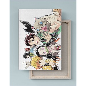 Quadro Decorativo Canvas Demon Slayer Tanjiro ,Nezuko, Inosuke e Zenitsu 01