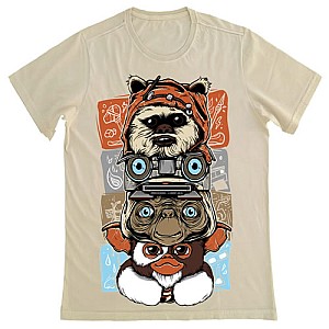 Camiseta  E.T, Ewok, C3po, Gremilins mod 01.
