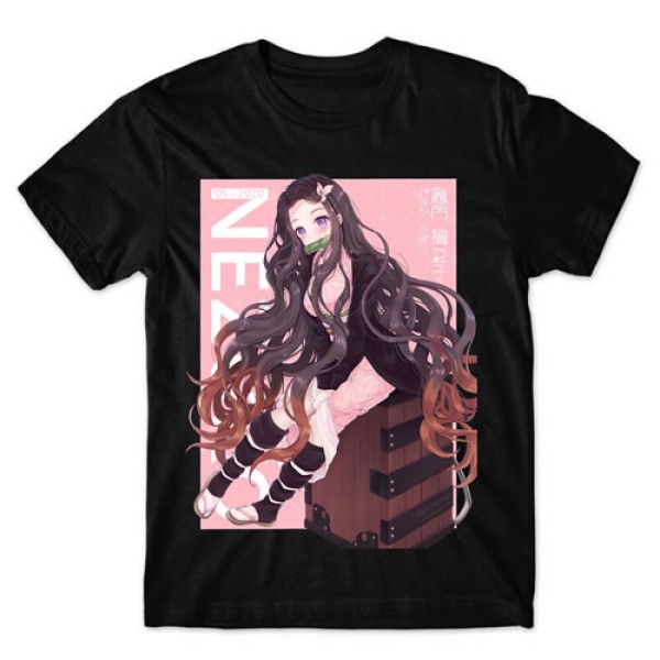 Camiseta  Preta Demon Slayer Mod.06