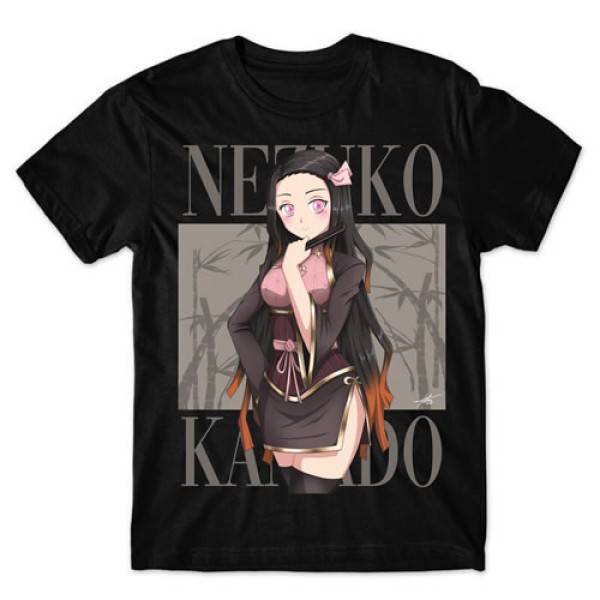 Camiseta  Preta Demon Slayer Mod.07