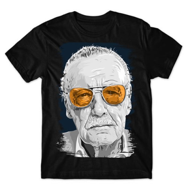 Camiseta  Preta  Stan Lee mod 01.