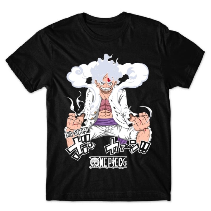 Camiseta Gear 5 Luffy Bordado anime One piece blusa anime camisa 100%  algodao