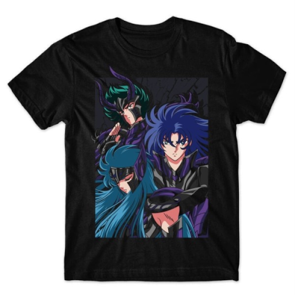 Camiseta Os cavaleiros Do zodíaco Saga, Shura E Camos Mod.01