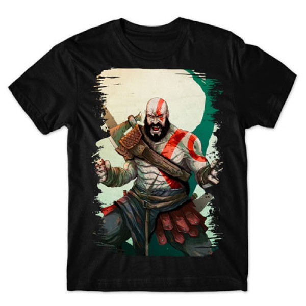 Camiseta Preta  God of war   mod 01.