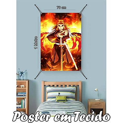 Bandeira Decorativa Demon Slayer Rengoku  .Mod1