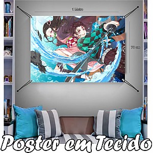 Bandeira Decorativa Demon Slayer Tanjiro And Nezuko .Mod1