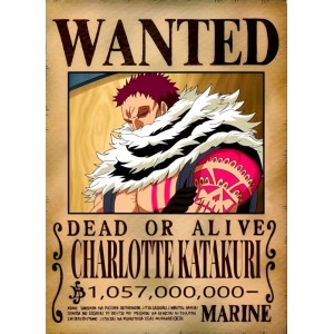 Placa Decorativa WANTED OnePiece Charlotte Katakuri  