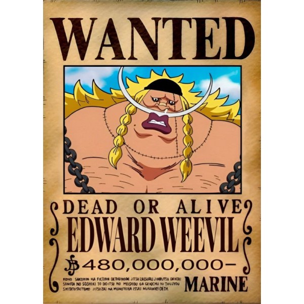 Placa Decorativa OnePiece Wanted Edward Weevil