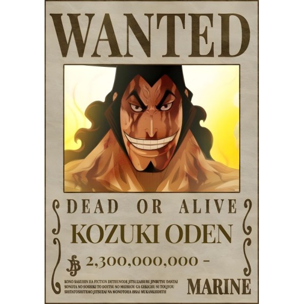 Placa Decorativa OnePiece Wanted Kozuki Olden
