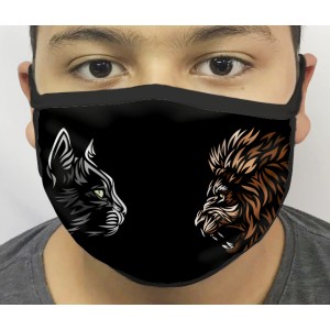 Máscara de Proteção Leão E Gato