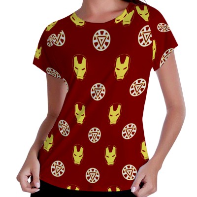 Camiseta Feminina - Raglan - Homem de Ferro - Mod.02