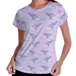 Camiseta Feminina - Raglan - Unicornio - Mod.01