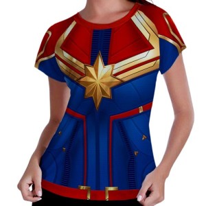 Camiseta Feminina - Raglan - Capitã Marvel - Mod.01