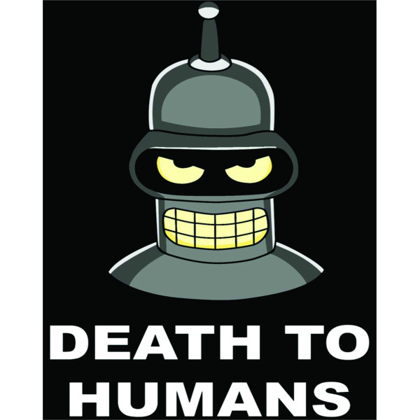 Placa Decorativa Death to Humans(Futurama) Placa Decorativa Death to Humans(Futurama)