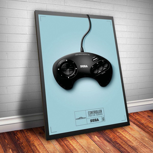 Placa Decorativa Controle Mega Drive