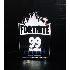 Luminária em Acrílico Fortnite 99 Problems