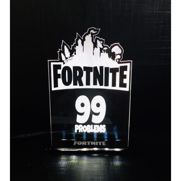 Luminária em Acrílico Fortnite 99 Problems