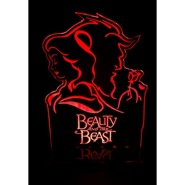 Luminária em Acrílico A Bela e a Fera