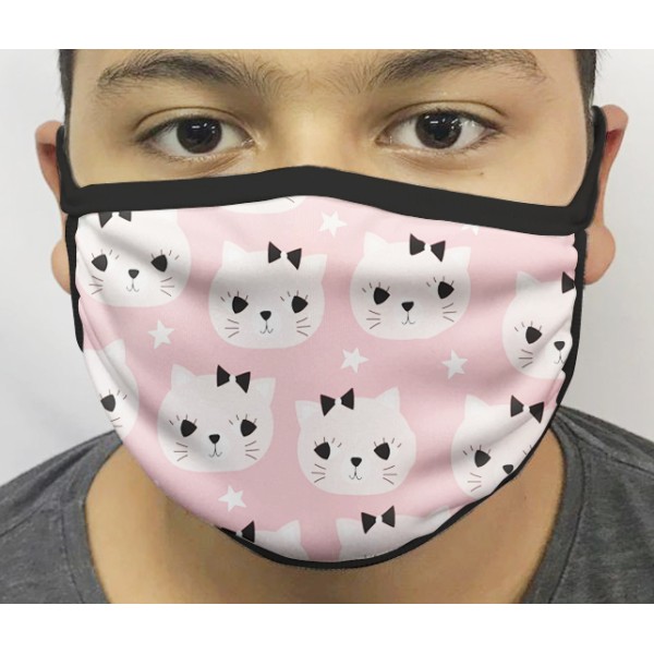 Máscara de Proteção Lavável Gatinho - mod.04